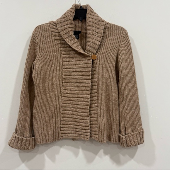 Calvin Klein Jeans Sweaters - Calvin Klein Ribbed Wrap Sweater Beige Woman’s Medium Chunky Knit Preppy